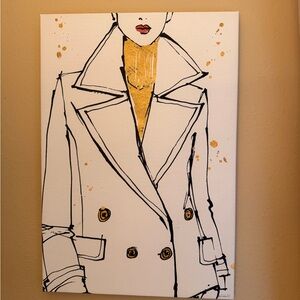 Gold Accent Fashion Illustration Canvas Art